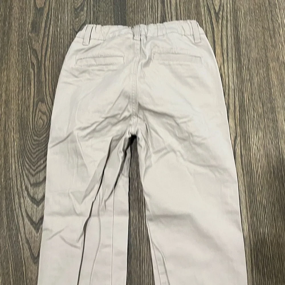 Izod Pants Straight Leg Flat Front Mid Rise Cotton Stretch Chino Khaki Size 10
